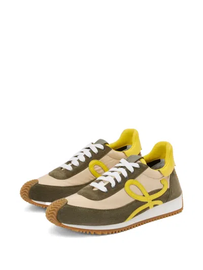 Loewe Flow Runner 2.0 Leather-trimmed Shell And Suede Sneakers In Neutral