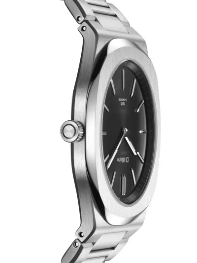 D1 Milano Ens Silver D1-utbj40 Ultra Thin Stainless-steel Quartz Watch In Metallic