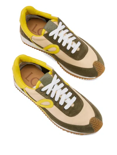 Loewe Flow Runner 2.0 Leather-trimmed Shell And Suede Sneakers In Neutral