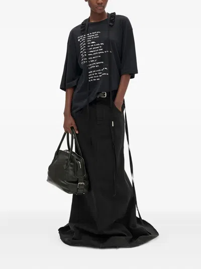 Ann Demeulemeester Agapi Printed High Comfort T-shirt With Detachable Collar In Black