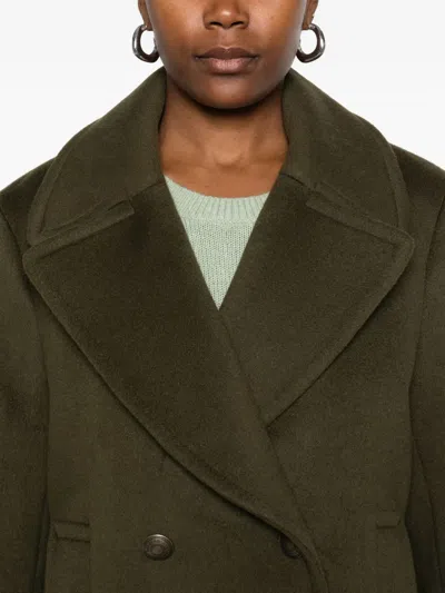 Eric Bompard Double-breasted Notched-lapel Jacket In Green