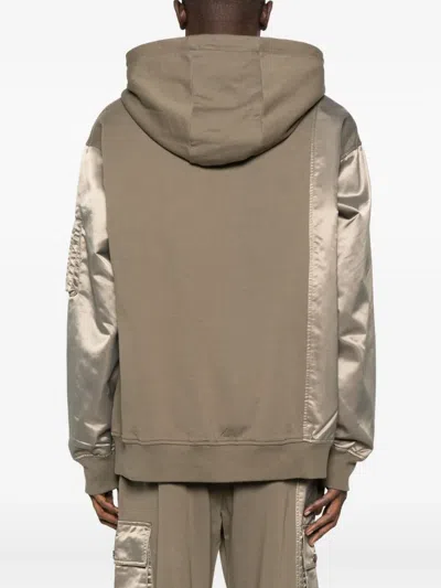 Feng Chen Wang Satin-panel Hooded Jacket In Neutral