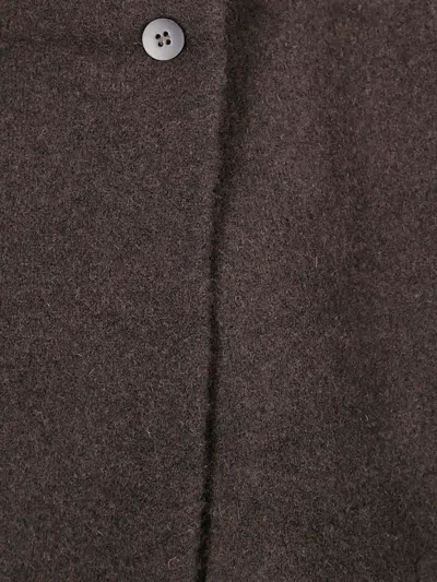 Boboutic High Collar Jacket With Button Closure In Brown