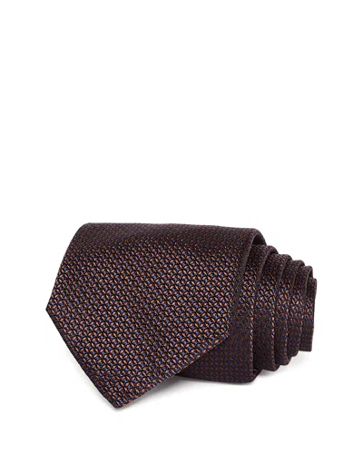 Canali Silk Classic Neat Tie In Brown