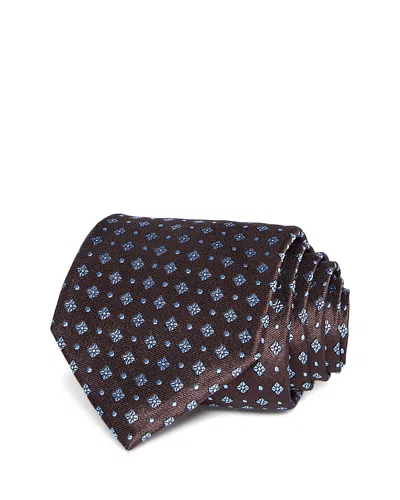 Canali Silk Classic Medallion Tie In Brown