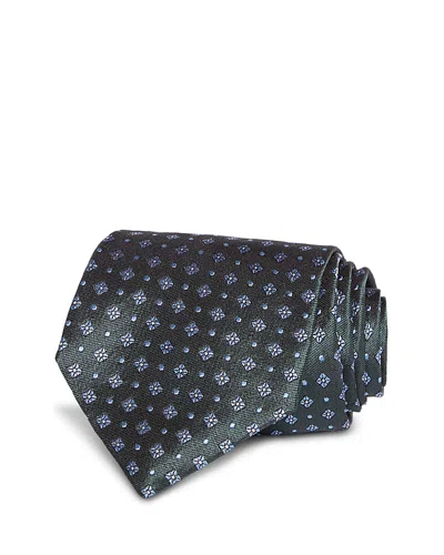 Canali Silk Classic Medallion Tie In Green