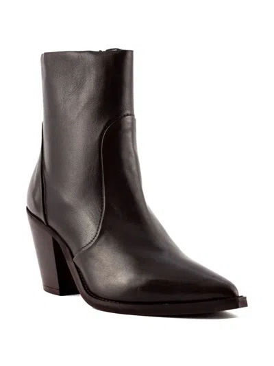 Julie Dee 70mm Pointed-toe Block-heel Boots In Brown
