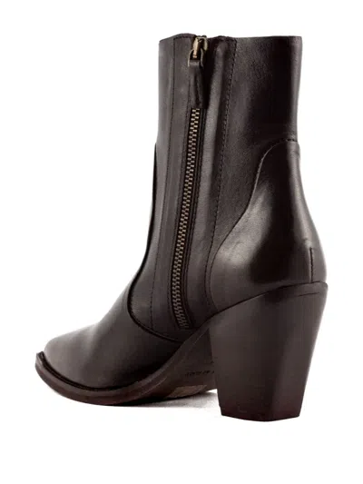 Julie Dee 70mm Pointed-toe Block-heel Boots In Brown