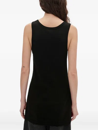 Ann Demeulemeester Seva Script Tank Top In Black