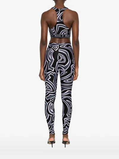 Pucci Geometric Racerback Top For Modern Style In Black