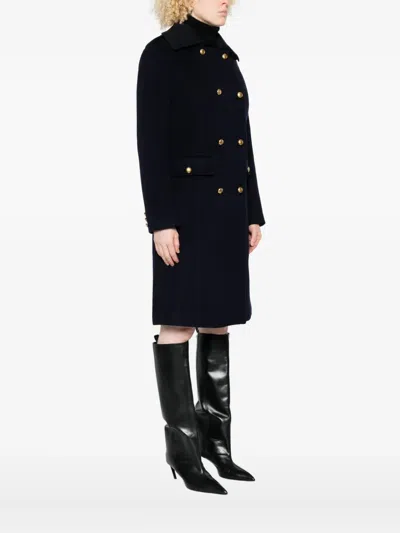 P.a.r.o.s.h Parosh Double-breasted Coat In Wool In Black