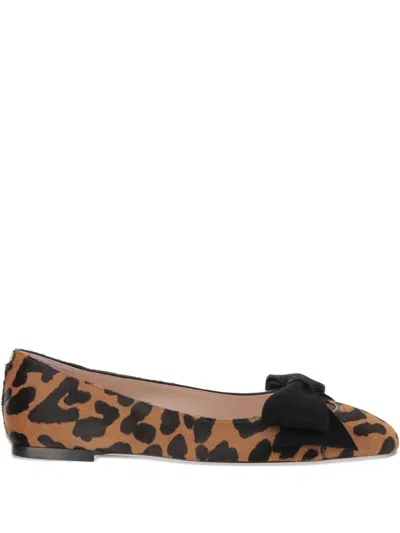 Valentino Garavani Bowow Ballerina In Pony-effect Calfskin Woman Animal Print 42 In Brown