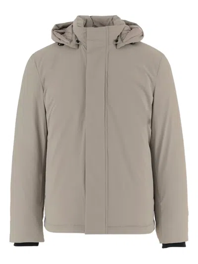 Woolrich Men Beige Solid Jacket, M Luxury Jackets For Men Darveys In Neutral