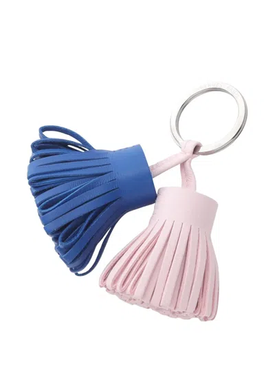 Pre-owned Hermes 2023-2025 Milo Lambskin Carmen Uno Dos Ring Key Holder In Pink