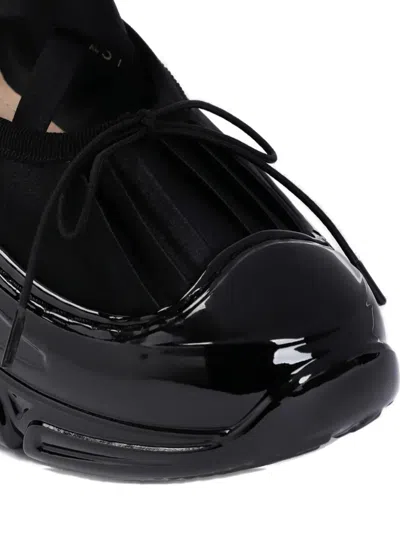 Simone Rocha Ballet Flats With Pearl Details And Sculpted Sole In Black