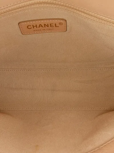 Pre-owned Chanel 2016-2017 Medium Quilted Calfskin Label Click Flap Satchel In Brown