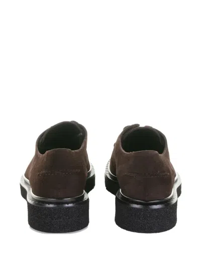 Guglielmo Rotta Brown Suede Lace-up Loafer In Animal Print