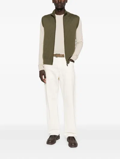 Eric Bompard Diamond-pattern Vest In Green