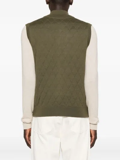 Eric Bompard Diamond-pattern Vest In Green