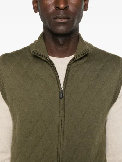 Eric Bompard Diamond-pattern Vest In Green