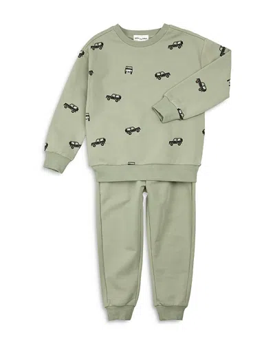 Miles The Label Boys' Truck Sweatshirt & Sweatpants Set - Little Kid In Green