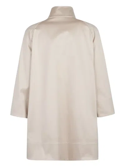 Fay High-neck Patch-pockets Oversized Coat In Neutral