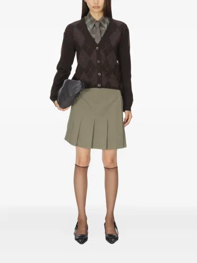 Our Legacy Argyle Pattern Long Sleeve Knitwear Top In Brown