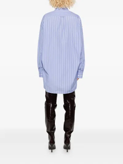 Maison Margiela Blue Striped Romper In Blue