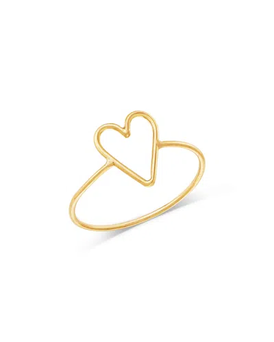 Zoë Chicco 14k Yellow Gold Classic Open Heart Wire Ring In Gray