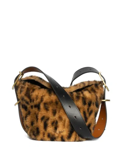 Zadig & Voltaire Jane X-large Leo Faux Fur Hobo Bag In Brown