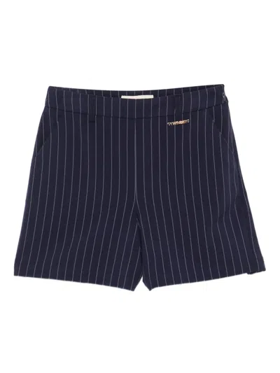 Twinset Pinstriped Shorts In Black
