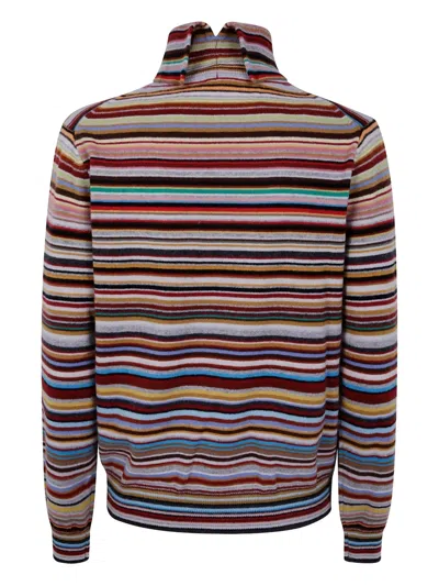 Paul Smith Signature Stripe Turtleneck Sweater In Multi