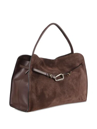 Biasia The Iconic 36h Suede Shoulder Bag In Brown