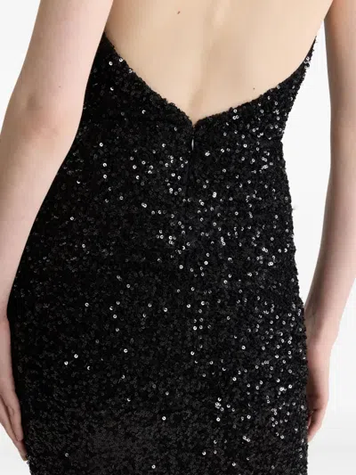 Patou Sequinned Halterneck Maxi Dress In Black