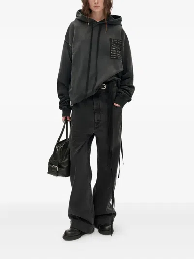 Ann Demeulemeester Annemarie High Comfort Hoody With Printed Patches In Black