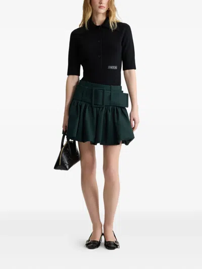 Patou Logo-patch Polo Top In Black