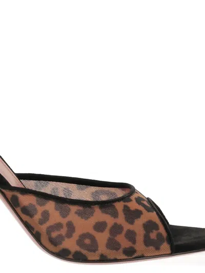 Amina Muaddi Alexa 95 Leopard-print Mesh Mules In Animal Print