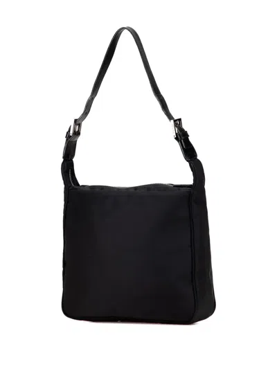 Pre-owned Fendi 2000-2015 Nylon Ff Shoulder Bag In Black