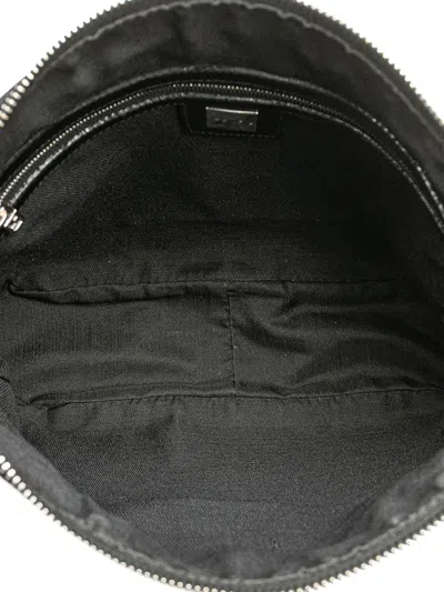 Pre-owned Fendi 2000-2015 Nylon Ff Shoulder Bag In Black