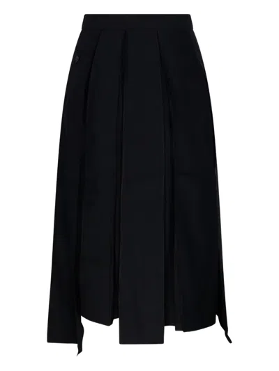 Re Code Pleated Asymmetric Skirt In Multi