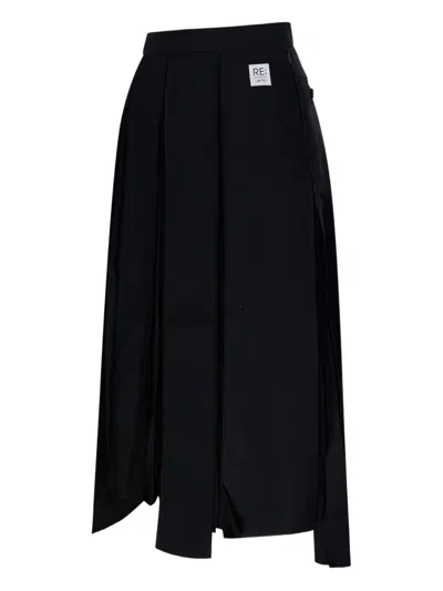 Re Code Pleated Asymmetric Skirt In Multi