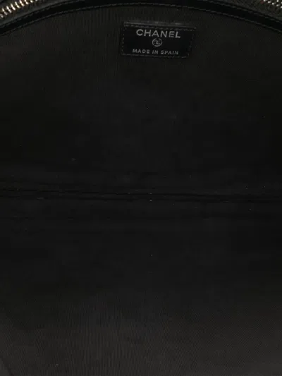 Pre-owned Chanel 2019 Large Quilted Caviar Boy O Case Clutch Bag In Black