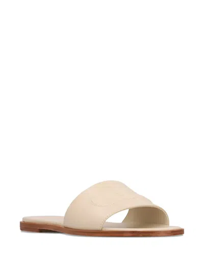 Chloé Logo-embossed Leather Sandals In Animal Print