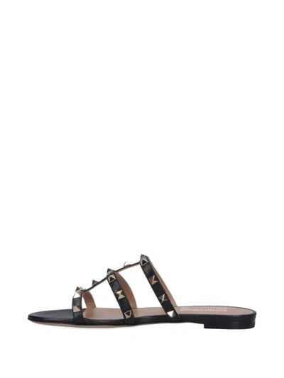 Valentino Rockstud Caged Leather Sandal In Black