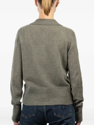 Le Kasha Collared Button-front Cardigan In Gray