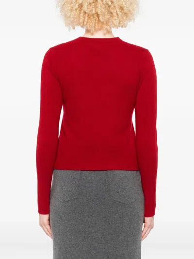 Guest In Residence Long-sleeve Button Cardigan In Red