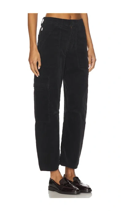 Citizen Of Humanity Citizens Of Humanity Marcelle Low Slung Corduroy Cargo Trousers In Black