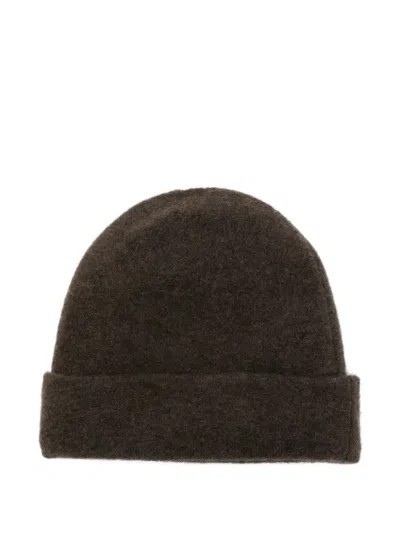 Isabel Benenato Folded-cuff Beanie Hat In Brown