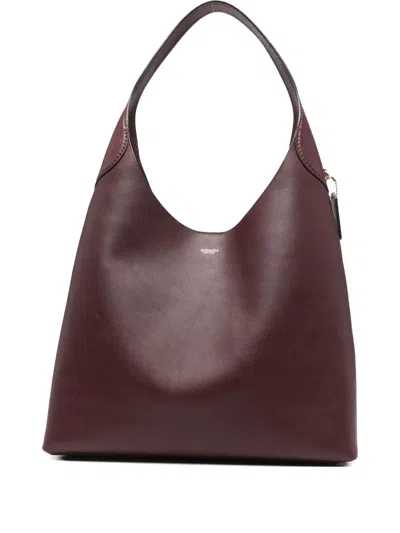 Coach 39 Brooklyn Leather Shoulder Bag In Red