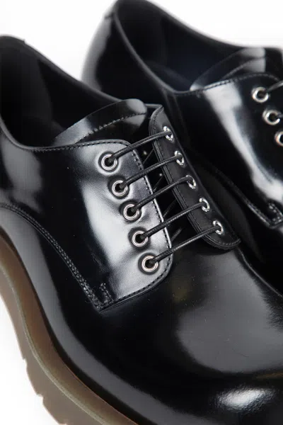 Jil Sander Leather Lace-up Shoes In Black